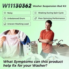 Genuine OEM Whirlpool Washer Suspension Rod Kit W11130362 WTW5000DW2 WTW5000DW3