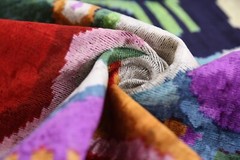 Abstract Velvet Pillow 16×24 – Multicolor Ikat, Handcrafted Luxury