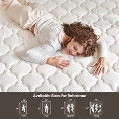 12″ Full Hybrid Mattress Memory Foam Medium Firm CertiPUR-US Pressure Relief