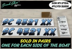Boat Registration Numbers & Letters 2 Pack Custom 3″ Boat & Jetski PWC Stickers