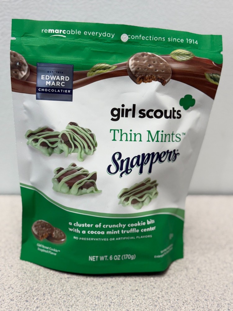Edward Marc Chocolatier Girl Scouts Thin Mints Snapper 6 Oz-Sealed-EXP. 12/2026