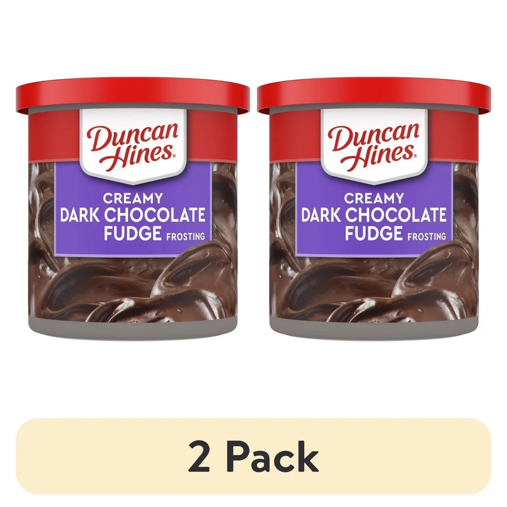 (2 pack) Duncan Hines Creamy Dark Chocolate Fudge Flavored Frosting, 16 oz.