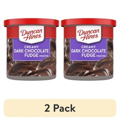 (2 pack) Duncan Hines Creamy Dark Chocolate Fudge Flavored Frosting, 16 oz.