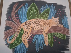 Square Leopard Animal Print Wood Picture Frame Brown Modern Less Than 10×10 in