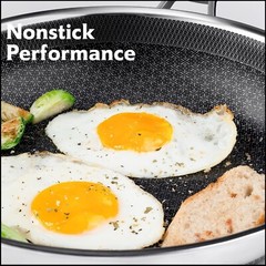 Snowclad Frying Pan Hybrid Non Stick Stainless Steel Skillet Induction Oven, 10″