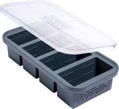 1 Cup Silicone Freezer Molds with Lids – Soup Cubes with Steel Reinforced Rim –