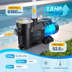 1.5/2.0/2.5HP Self Primming Swimming Pool Pump w/ Timer for in/Above Ground Pool