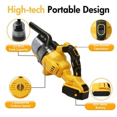 500W Cordless Handheld Vacuum Cleaner Portable Car Auto Home Wireless W/ Battery