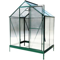 6.3’×4.2’×7′ Heavy Duty Walk-in Polycarbonate Greenhouse Kits for Outdoor Garden