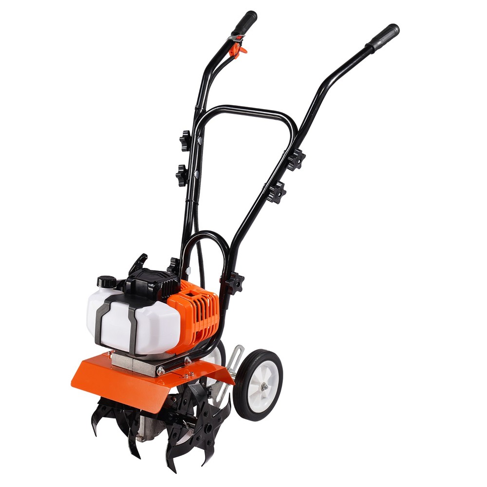 VEVOR Tiller Cultivator Gas Powered 43CC 2-Stroke Garden Cultivator Lawn Garden