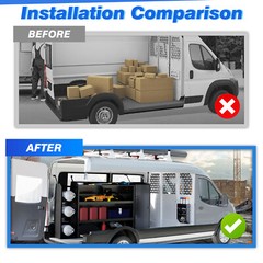 2Cargo Van Shelving Storage for Mid/High Roof Ford Transit 52”W x 60”H x 13”D