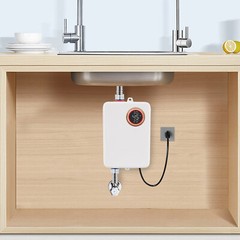 3000W 4.57*2.76*7.68in White ABS& 304 Stainless Electric Instant Water Heater