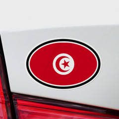 Tunisia Oval Flag Sticker 3 Pack Vinyl Decal Car Auto Window Tunis