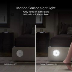 LED Motion Sensor Under Cabinet Closet Light USB Rechargeable Kitchen Lamp