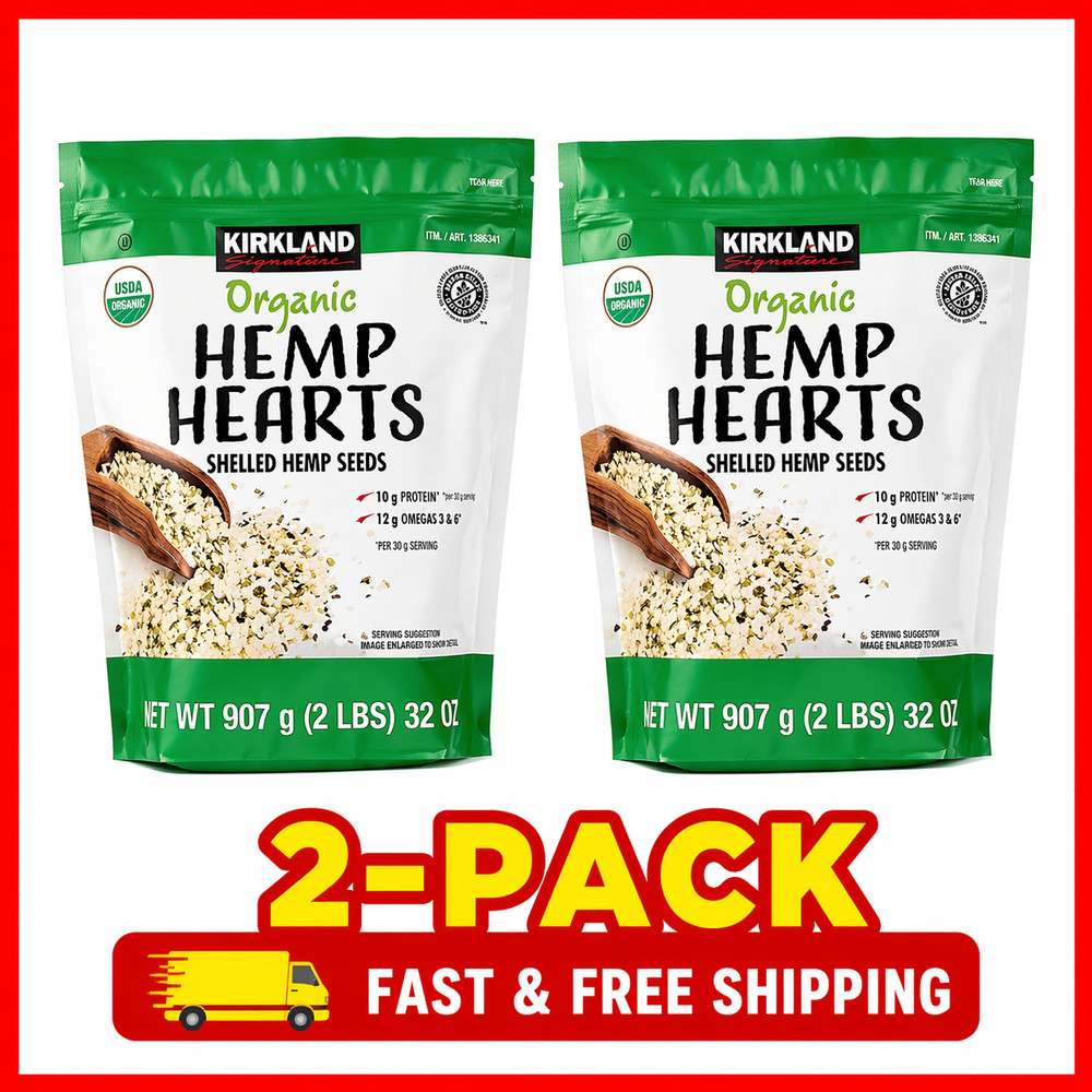 2-Pack Kirkland Signature Organic Hemp Hearts, 2-pack (4 lbs Total)
