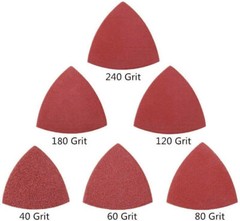 100PCS Multi-Tool Hook Loop Sandpaper Disc Triangle Sanding Pads for Oscillating
