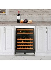 46 Bottle Wine Cooler, Dual Zone, 23.5-Inch Wide, Stainless Steel
