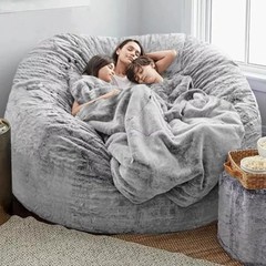Bean Bag Chair for Adults Kids Oversize Giant Beanbag Chair 5FT Light Grey
