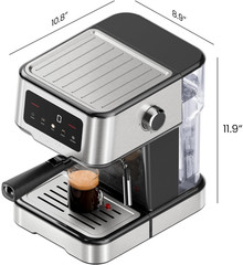 Cafetera Espresso 15 Bar Digital con Vaporizador Latte Cappuccino Depósito 1.5L
