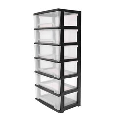 Rolling Drawer Cart Mobile PP 6-Drawer Dorm Storage Cart for Offices Home