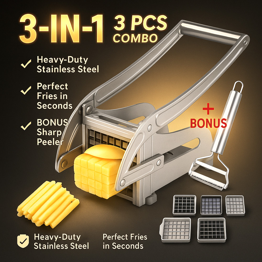 Heavy Duty Stainless Steel French Fry Cutter with Suction Feet for Potatoes