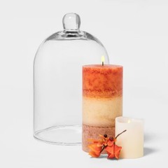 8.8″ x 5.4″ Glass Cloche Pillar Candle Holder Clear