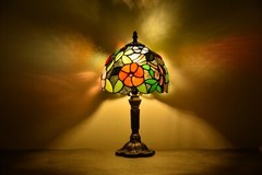 Tiffany Table Lamp Bedside Lamp Floral Stained Glass Lamp Desk Light H14″