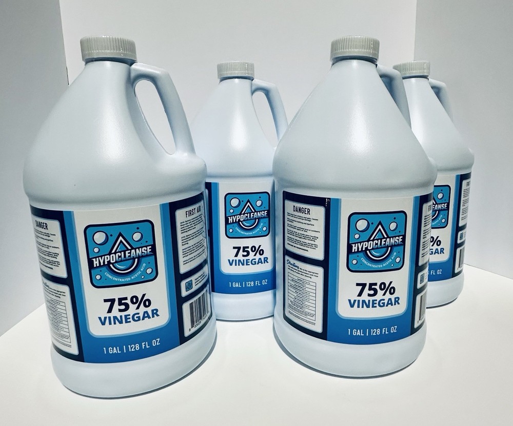 75% Vinegar – Concentrated Acetic Acid – All Natural Cleaning Vinegar – 4 Gal