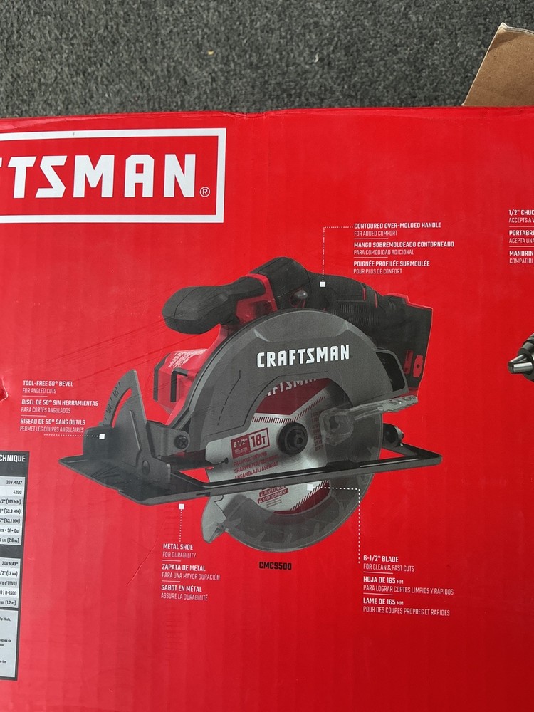 NOB CRAFTSMAN CMCS500 V20 6.5in Cordless Circular Saw – Tool Only (‎CMCS500)