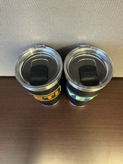 YETI Lot of 2 Black 20 Oz Ramblers, both with MagSlider Lids