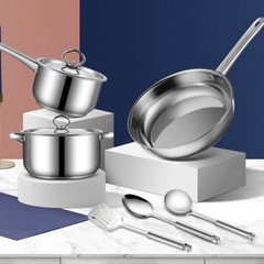 NEW Thickened Stainless Steel 15-Piece Cookware Set with Lids,Pots and Pans Kits