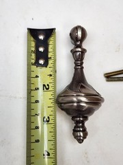 LOT OF 2 – AJAX #878 OLD IRON SILVER BLACK CABINET KNOB PULL With SCREWS