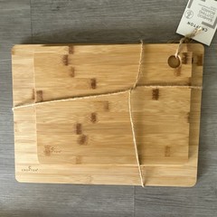Crofton Bamboo Cutting Board 2 Piece Set, 14.96×11.02in & 12x9in, Hand Wash Only