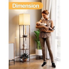 Tall Shelf Floor Lamp 3 Color Temperatures Memory Function Open Top Design New