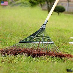 22 Teeth Heavy Duty Steel Metal Rake for Head High Carbon Steel Lawn Leaves