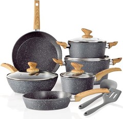 Pots and Pans Set Nonstick Kitchen Induction Cookware Set Granite Coated Pot Set