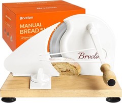 Brvclon Manual Bread Slicer Adjustable Thickness, Hand Crank Bread Slicer