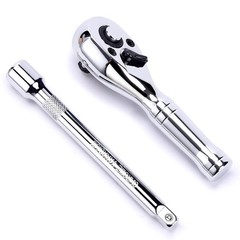 1/4-Inch Drive Ratchet Wrench, 72-Tooth Stubby 1/4 Drive, Silvery