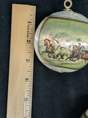 4 VTG Girl Scouts Silk Christmas Balls Currier & Ives Winter WNEPTV 16 PA