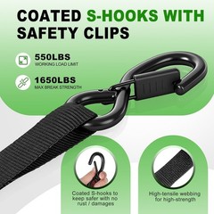 Rhino USA Retractable Ratchet Straps (4-Pack) – 1 Inch x 10 Feet (1,650lb Break