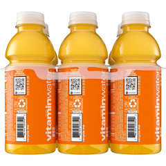 vitaminwater Rise Zero Sugar Orange Flavored Water Beverage, 16.9 fl oz, 6 Pack