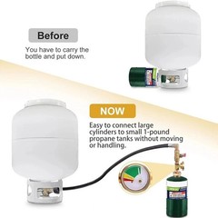 1LB To 20LB Propane Refill Adapter Extension Hose With Gauge On-Off Control 40”