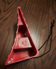 Wheel Chock with Rope, Red (E/F) 8.20 x 5.40 x 4.10 Inches