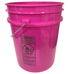 5 Gallon Food Grade Magenta Pink Buckets with Screw On Airtight Lids (Pack of 3)