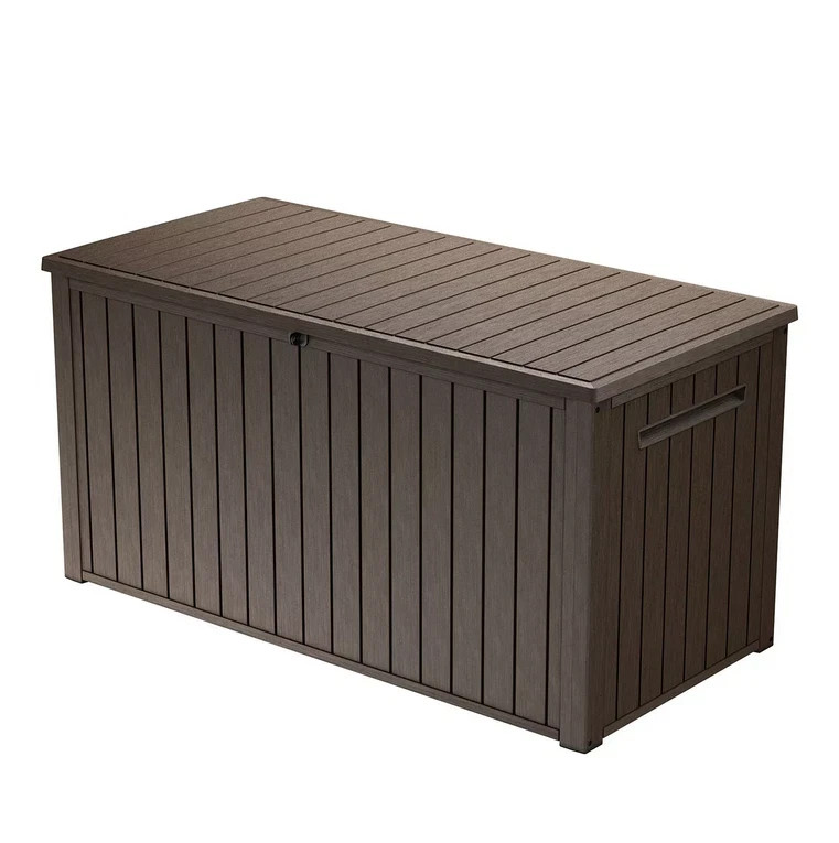 Keter 170 Gal. Resin Deck Box Large Indoor/Outdoor Storage, Brown