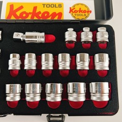 KOKEN 3286Z 3/8 9.5mm Z-EAL Socket Wrench Set 21 pieces W/Metal Case