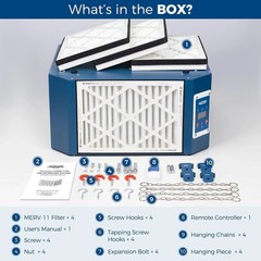 AlorAir 360° Intake Air Filtration System 1350CFM Ionizer Shop Dust Collector