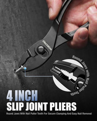 WORKPRO 3-Piece Mini Pliers Set with Pouch, 4-Inch Slip Joint Plier & 4-Inch Wat