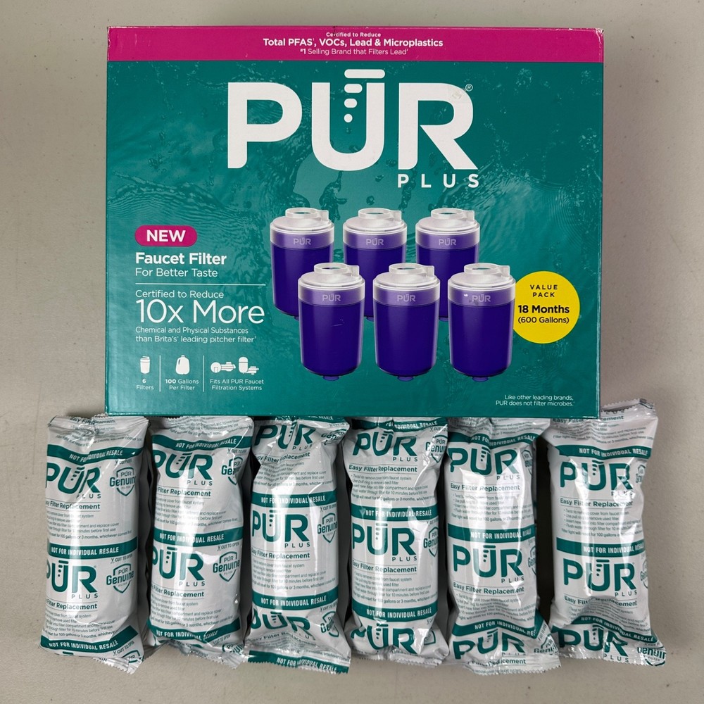 6 PACK PUR PLUS Mineral Core Faucet Mount Water Filter Replacement RF-9999