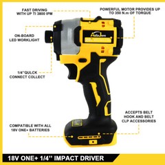 Brushless Cordless Impact Driver,for Dewalt 20V Max Battery,1/4″ Compact,4 Speed